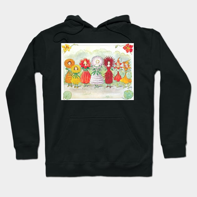 Cute Little Flower Garden Girls Vintage Fairy Tale Hoodie by softbluehum